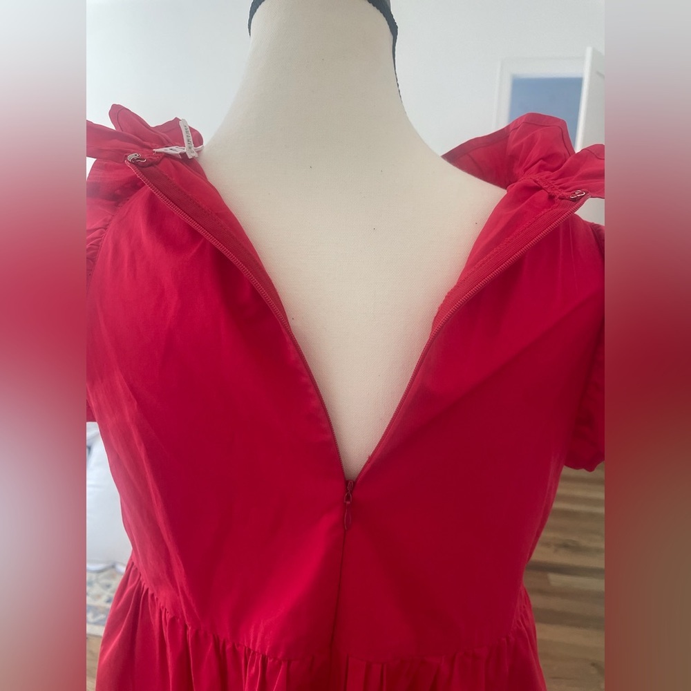 TCEC Red Ruffle Mini Dress, Size Small - Picture 9 of 14
